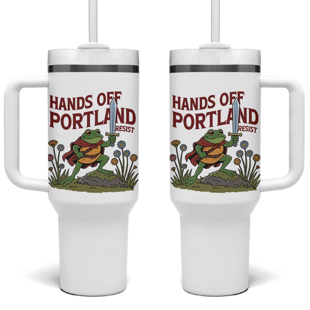 Hands Off Portland Sword Frog Tumbler With Handle Freedom Fighters Hero Resist - Wonder Print Shop