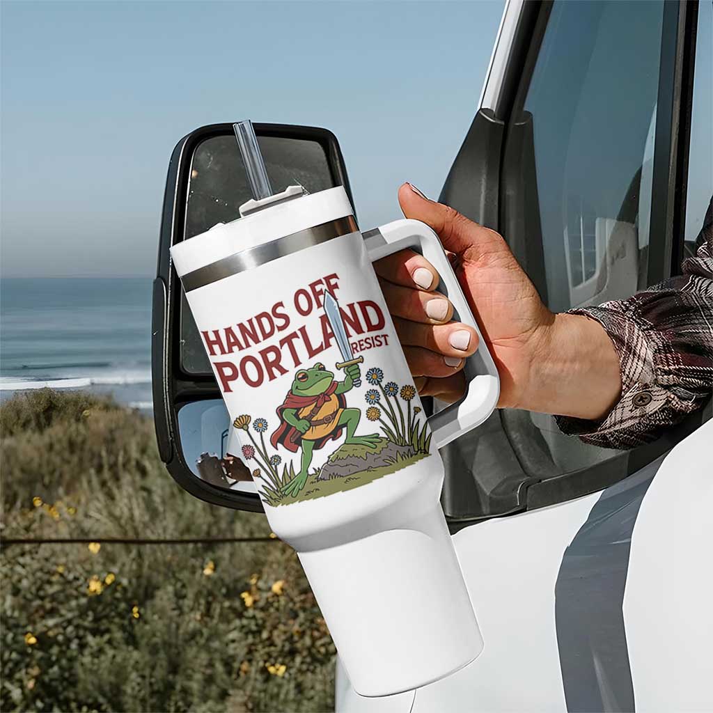 Hands Off Portland Sword Frog Tumbler With Handle Freedom Fighters Hero Resist - Wonder Print Shop