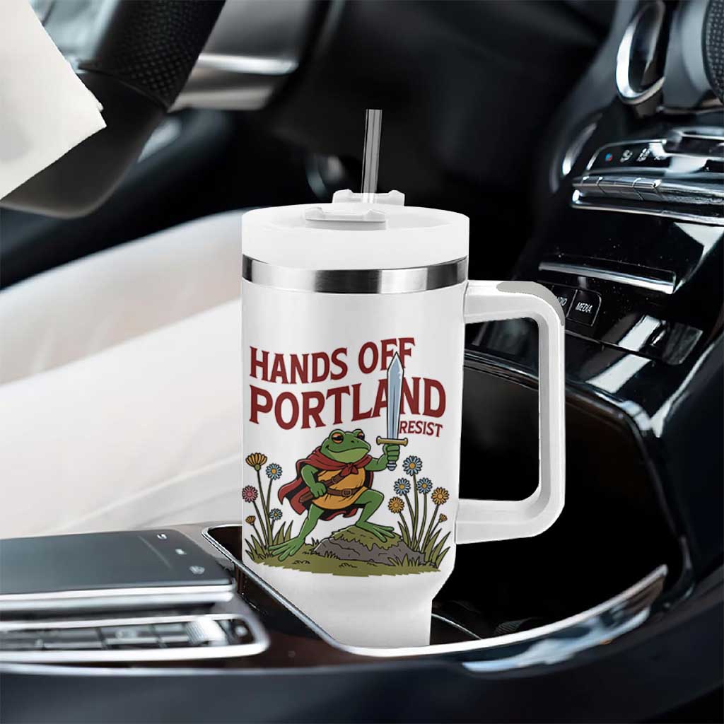 Hands Off Portland Sword Frog Tumbler With Handle Freedom Fighters Hero Resist - Wonder Print Shop