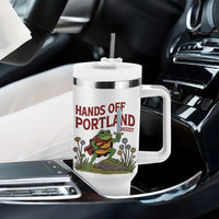 Hands Off Portland Sword Frog Tumbler With Handle Freedom Fighters Hero Resist - Wonder Print Shop
