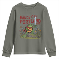 Hands Off Portland Sword Frog Youth Sweatshirt Freedom Fighters Hero Resist - Wonder Print Shop
