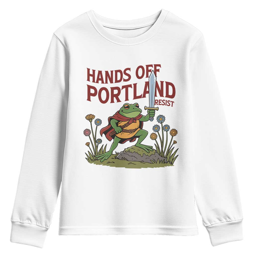 Hands Off Portland Sword Frog Youth Sweatshirt Freedom Fighters Hero Resist - Wonder Print Shop