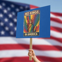 No Kings in America Pride Protest Sign Rainbow Statue of Liberty Protest - Wonder Print Shop