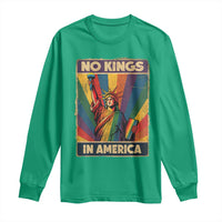 No Kings in America Pride Long Sleeve Shirt Rainbow Statue of Liberty Protest - Wonder Print Shop