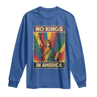 No Kings in America Pride Long Sleeve Shirt Rainbow Statue of Liberty Protest - Wonder Print Shop