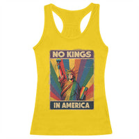 No Kings in America Pride Racerback Tank Top Rainbow Statue of Liberty Protest - Wonder Print Shop