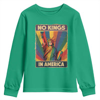 No Kings in America Pride Youth Sweatshirt Rainbow Statue of Liberty Protest - Wonder Print Shop