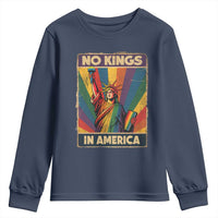No Kings in America Pride Youth Sweatshirt Rainbow Statue of Liberty Protest - Wonder Print Shop