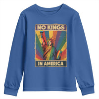 No Kings in America Pride Youth Sweatshirt Rainbow Statue of Liberty Protest - Wonder Print Shop