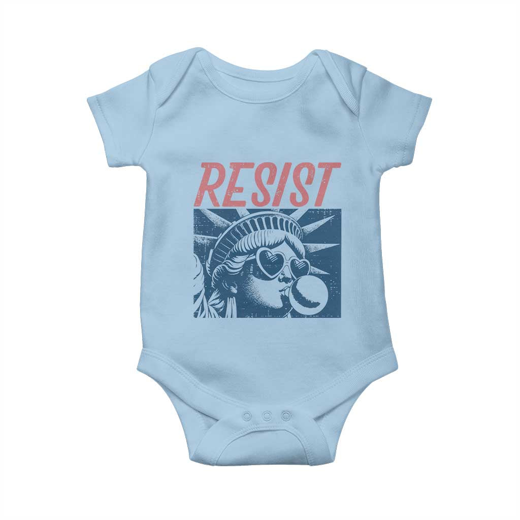 Liberty Resist Baby Onesie Feminist Bubblegum Statue of Liberty Retro Graphic - Wonder Print Shop