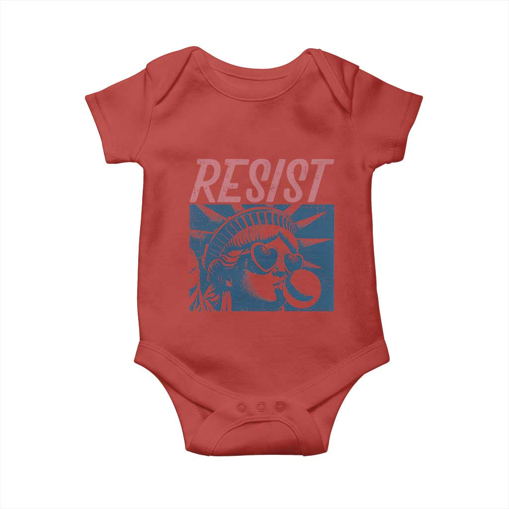 Liberty Resist Baby Onesie Feminist Bubblegum Statue of Liberty Retro Graphic - Wonder Print Shop
