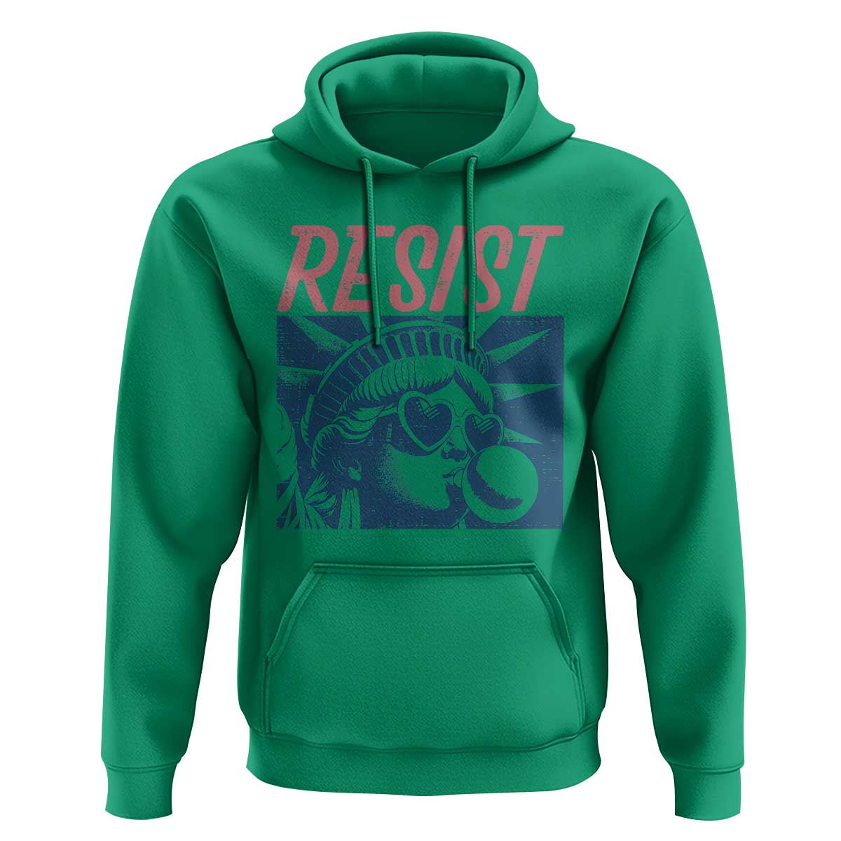 Liberty Resist Hoodie Feminist Bubblegum Statue of Liberty Retro Graphic - Wonder Print Shop