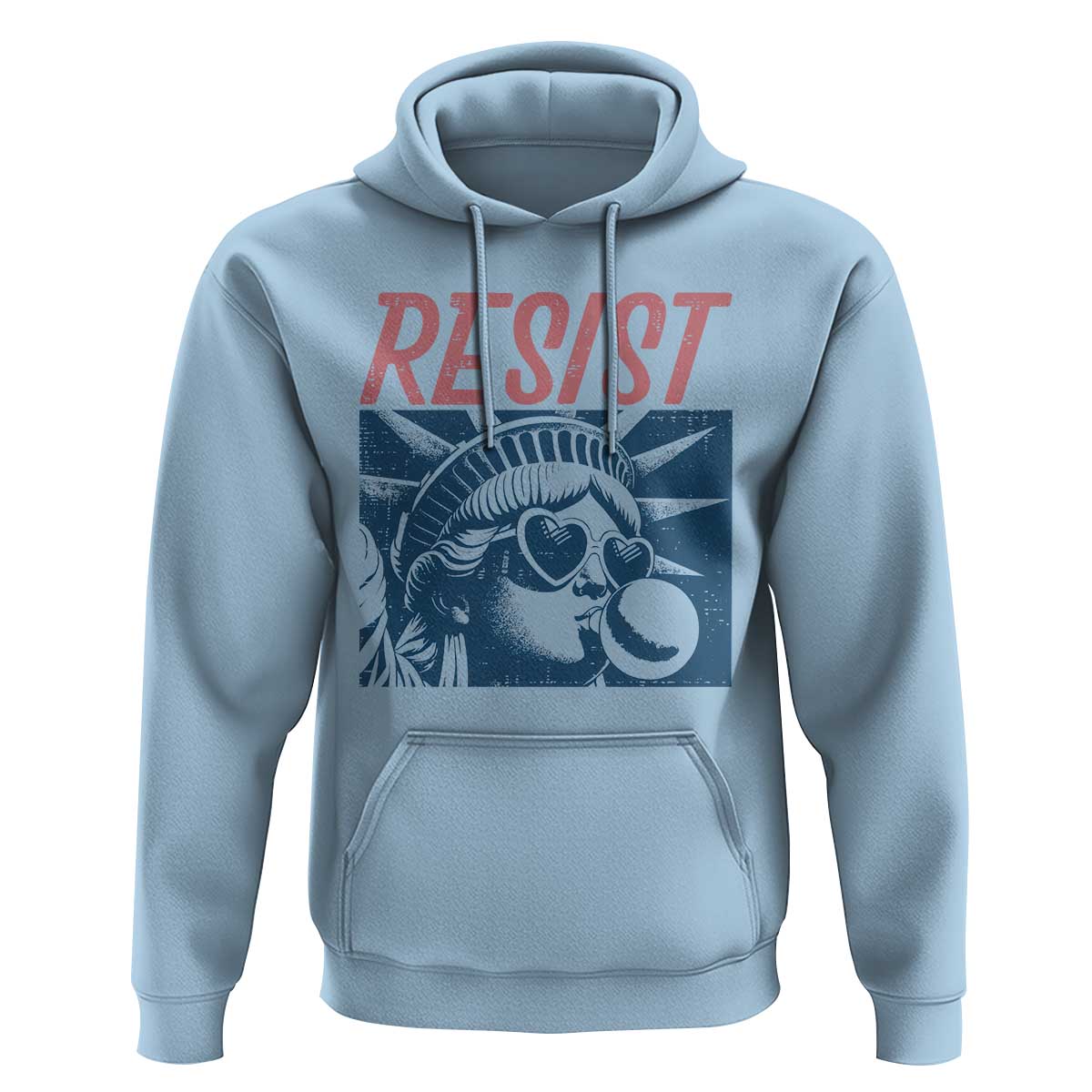 Liberty Resist Hoodie Feminist Bubblegum Statue of Liberty Retro Graphic - Wonder Print Shop