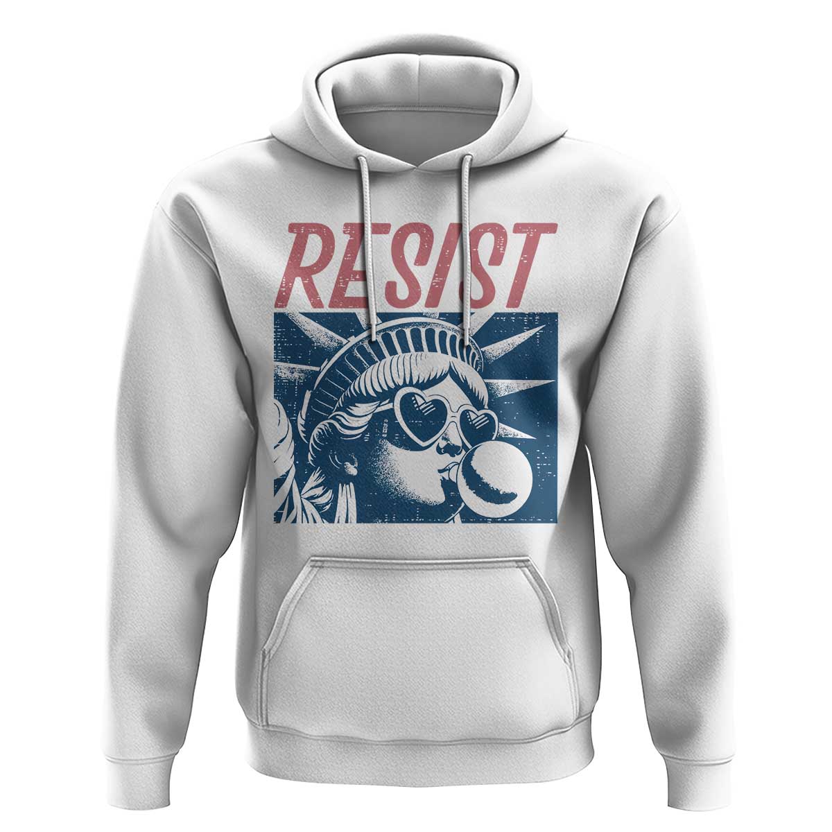 Liberty Resist Hoodie Feminist Bubblegum Statue of Liberty Retro Graphic - Wonder Print Shop