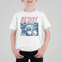 Liberty Resist T Shirt For Kid Feminist Bubblegum Statue of Liberty Retro Graphic - Wonder Print Shop