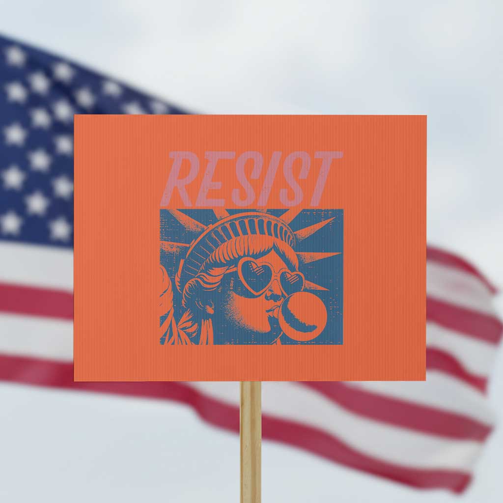 Liberty Resist Protest Sign Feminist Bubblegum Statue of Liberty Retro Graphic - Wonder Print Shop