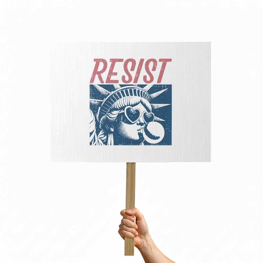 Liberty Resist Protest Sign Feminist Bubblegum Statue of Liberty Retro Graphic - Wonder Print Shop
