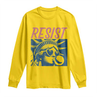 Liberty Resist Long Sleeve Shirt Feminist Bubblegum Statue of Liberty Retro Graphic - Wonder Print Shop