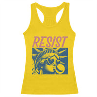 Liberty Resist Racerback Tank Top Feminist Bubblegum Statue of Liberty Retro Graphic - Wonder Print Shop
