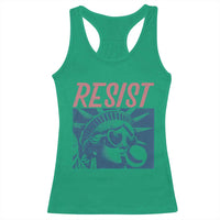 Liberty Resist Racerback Tank Top Feminist Bubblegum Statue of Liberty Retro Graphic - Wonder Print Shop