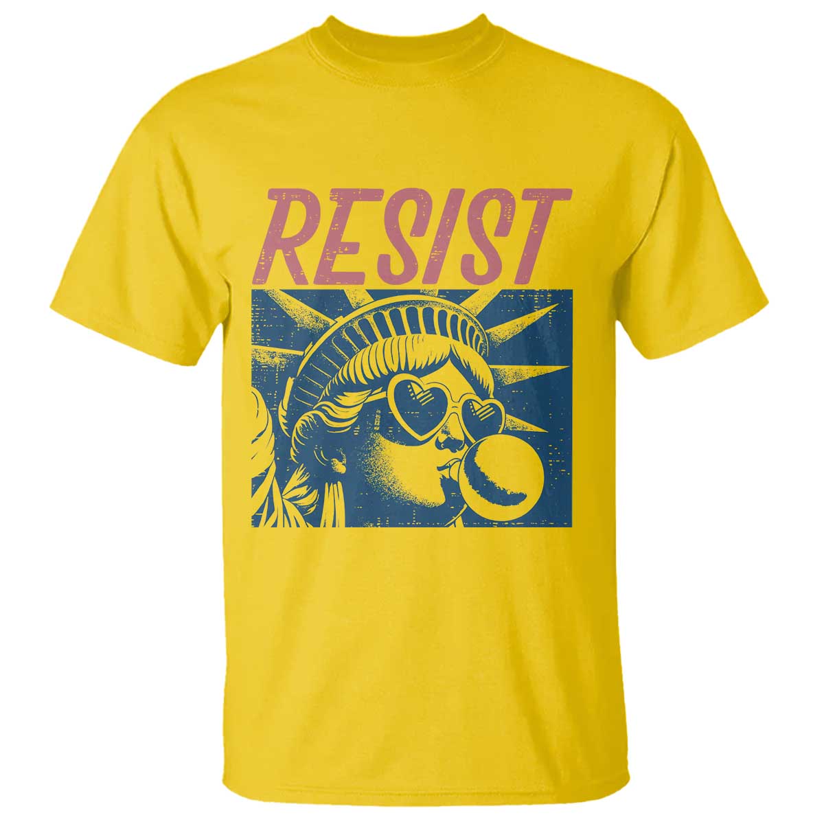 Liberty Resist T Shirt Feminist Bubblegum Statue of Liberty Retro Graphic - Wonder Print Shop