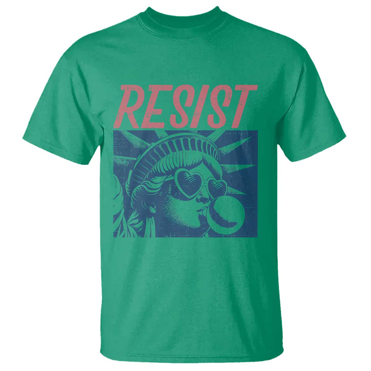 Liberty Resist T Shirt Feminist Bubblegum Statue of Liberty Retro Graphic - Wonder Print Shop