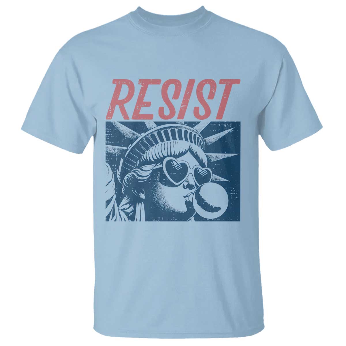 Liberty Resist T Shirt Feminist Bubblegum Statue of Liberty Retro Graphic - Wonder Print Shop