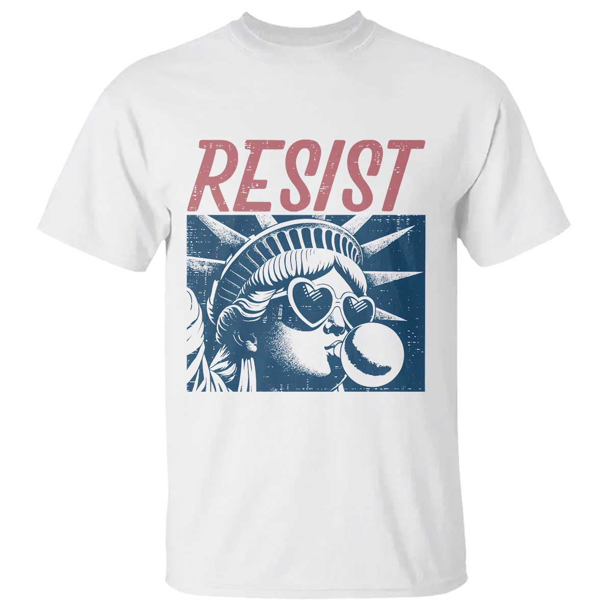 Liberty Resist T Shirt Feminist Bubblegum Statue of Liberty Retro Graphic - Wonder Print Shop