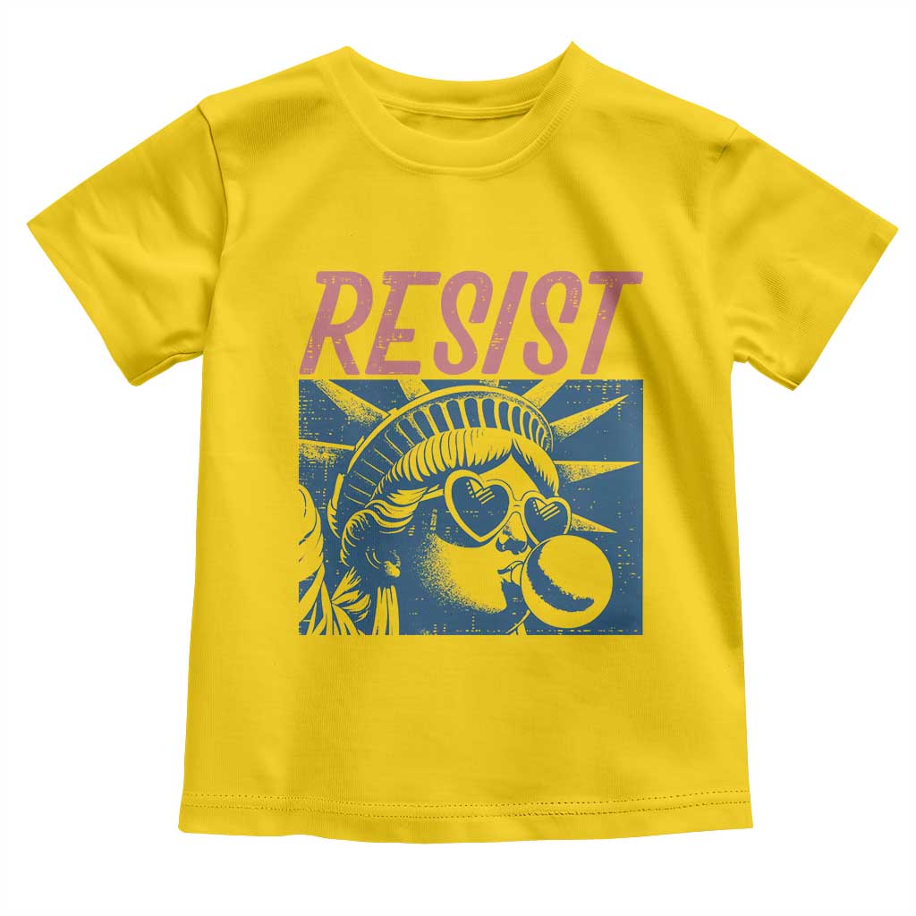 Liberty Resist Toddler T Shirt Feminist Bubblegum Statue of Liberty Retro Graphic - Wonder Print Shop