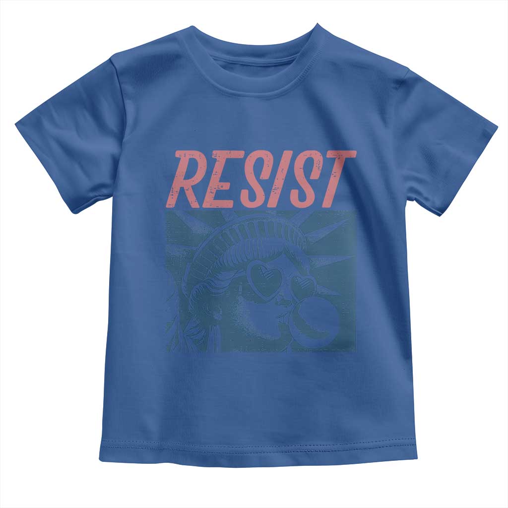 Liberty Resist Toddler T Shirt Feminist Bubblegum Statue of Liberty Retro Graphic - Wonder Print Shop