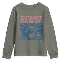Liberty Resist Youth Sweatshirt Feminist Bubblegum Statue of Liberty Retro Graphic - Wonder Print Shop
