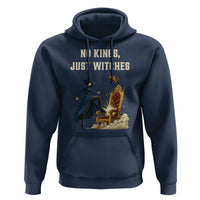 No Kings Just Witches Hoodie Feminist Witch Kicking Throne Protest - Wonder Print Shop
