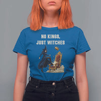 No Kings Just Witches T Shirt For Women Feminist Witch Kicking Throne Protest - Wonder Print Shop