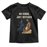 No Kings Just Witches Toddler T Shirt Feminist Witch Kicking Throne Protest - Wonder Print Shop