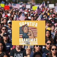 Patriotic Grantifa Protest Sign Grandmas Against Fascism Protest American Flag - Wonder Print Shop
