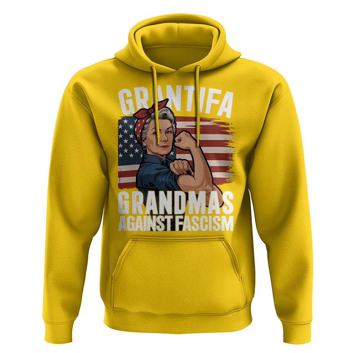 Patriotic Grantifa Hoodie Grandmas Against Fascism Protest American Flag - Wonder Print Shop