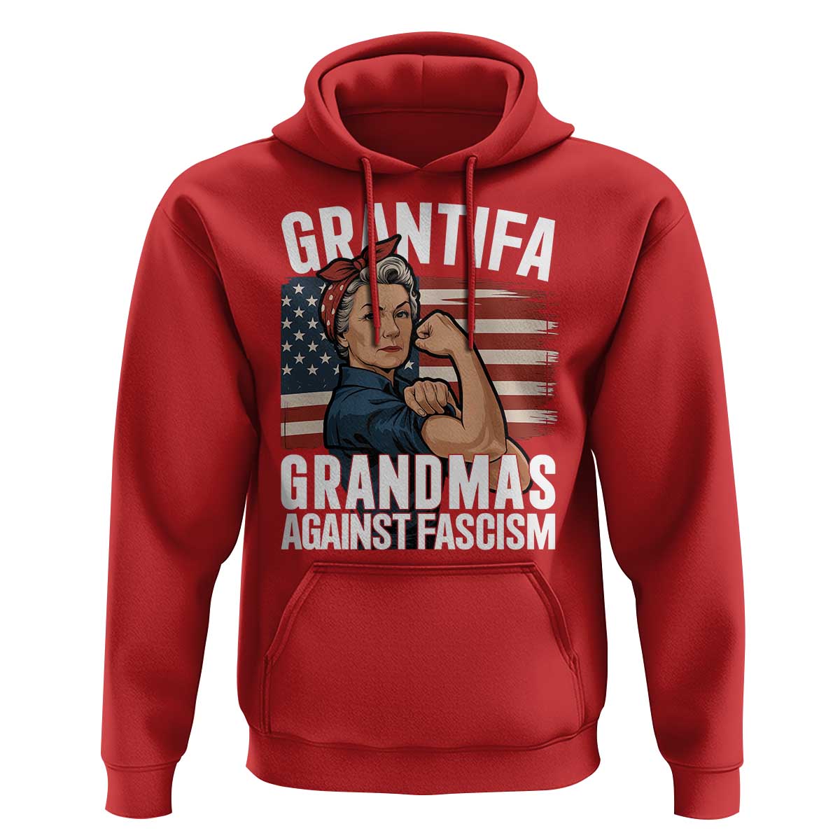 Patriotic Grantifa Hoodie Grandmas Against Fascism Protest American Flag - Wonder Print Shop