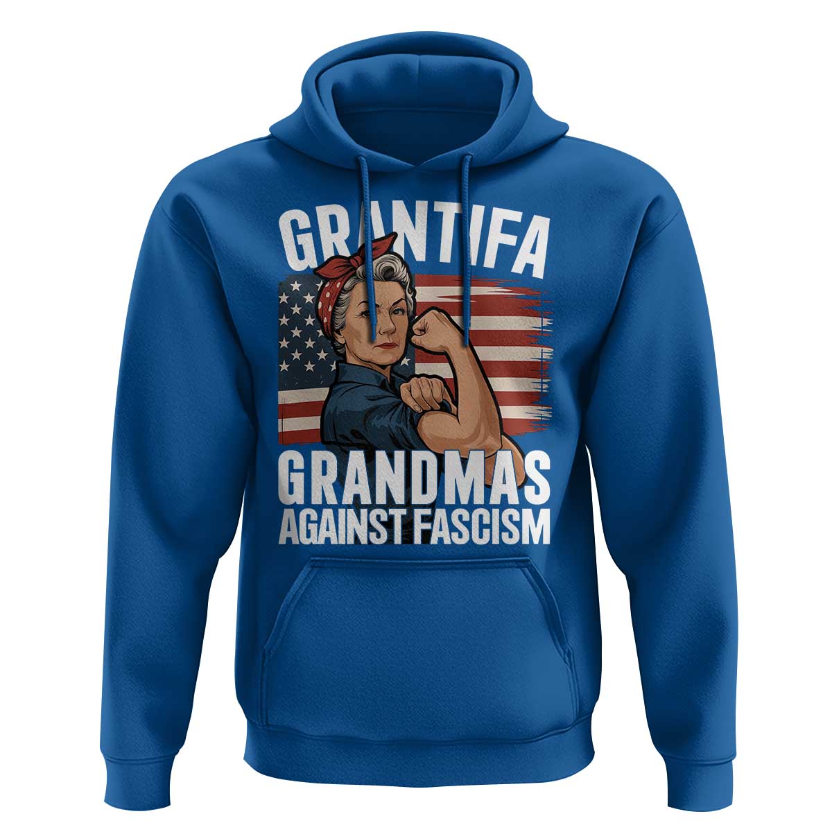 Patriotic Grantifa Hoodie Grandmas Against Fascism Protest American Flag - Wonder Print Shop