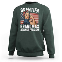 Patriotic Grantifa Sweatshirt Grandmas Against Fascism Protest American Flag - Wonder Print Shop