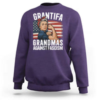 Patriotic Grantifa Sweatshirt Grandmas Against Fascism Protest American Flag - Wonder Print Shop