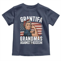 Patriotic Grantifa Toddler T Shirt Grandmas Against Fascism Protest American Flag - Wonder Print Shop