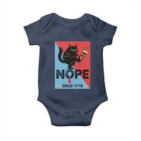 Nope Since 1776 Sarcastic Black Cat Baby Onesie Funny No Kings In America Patriotic Protest - Wonder Print Shop