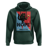 Nope Since 1776 Sarcastic Black Cat Hoodie Funny No Kings In America Patriotic Protest - Wonder Print Shop