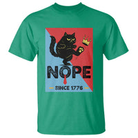 Nope Since 1776 Sarcastic Black Cat T Shirt Funny No Kings In America Patriotic Protest - Wonder Print Shop
