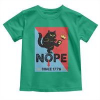 Nope Since 1776 Sarcastic Black Cat Toddler T Shirt Funny No Kings In America Patriotic Protest - Wonder Print Shop