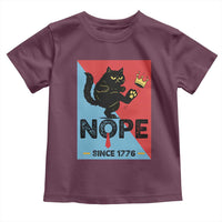 Nope Since 1776 Sarcastic Black Cat Toddler T Shirt Funny No Kings In America Patriotic Protest - Wonder Print Shop