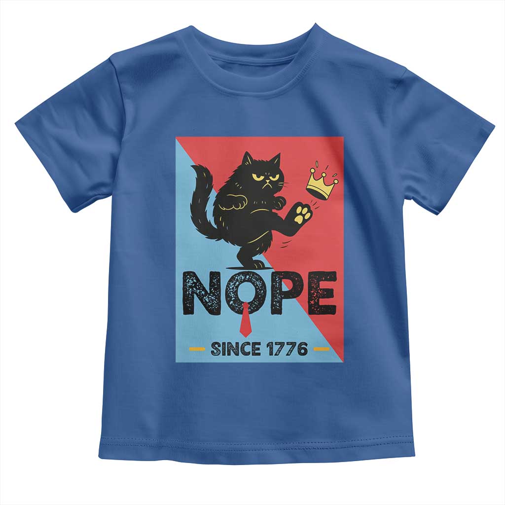 Nope Since 1776 Sarcastic Black Cat Toddler T Shirt Funny No Kings In America Patriotic Protest - Wonder Print Shop