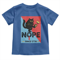 Nope Since 1776 Sarcastic Black Cat Toddler T Shirt Funny No Kings In America Patriotic Protest - Wonder Print Shop