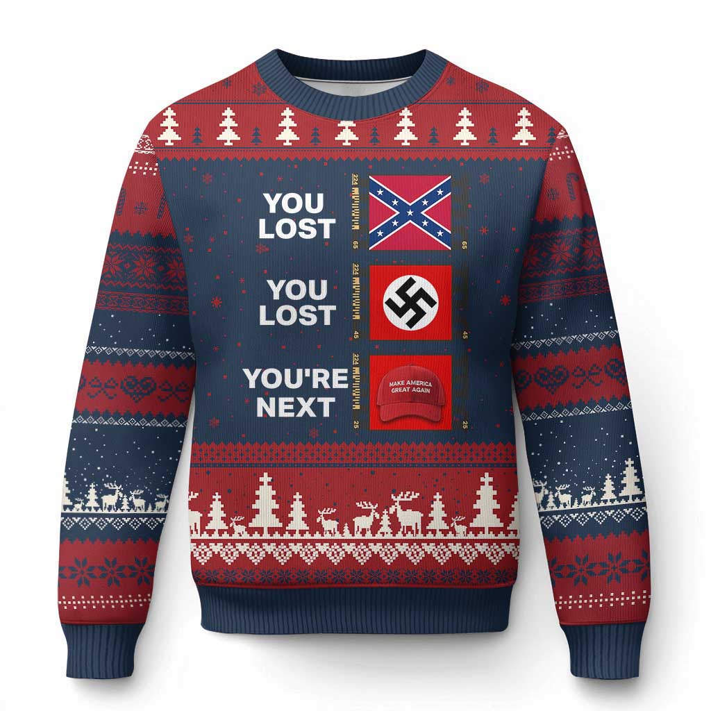 Resist Political Protest Ugly Christmas Sweater History Anti Hate Extremism Authoritarianism - Wonder Print Shop