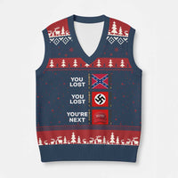 Resist Political Protest V-Neck Knit Sweater Vest History Anti Hate Extremism Authoritarianism - Wonder Print Shop